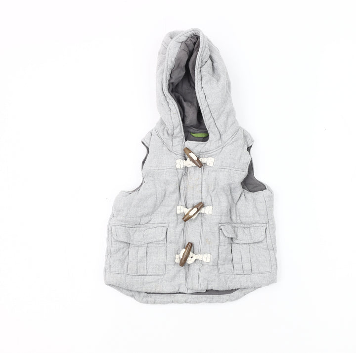 Baby Gap Grey Duffle Coat Unisex 12-18 Months with Hood