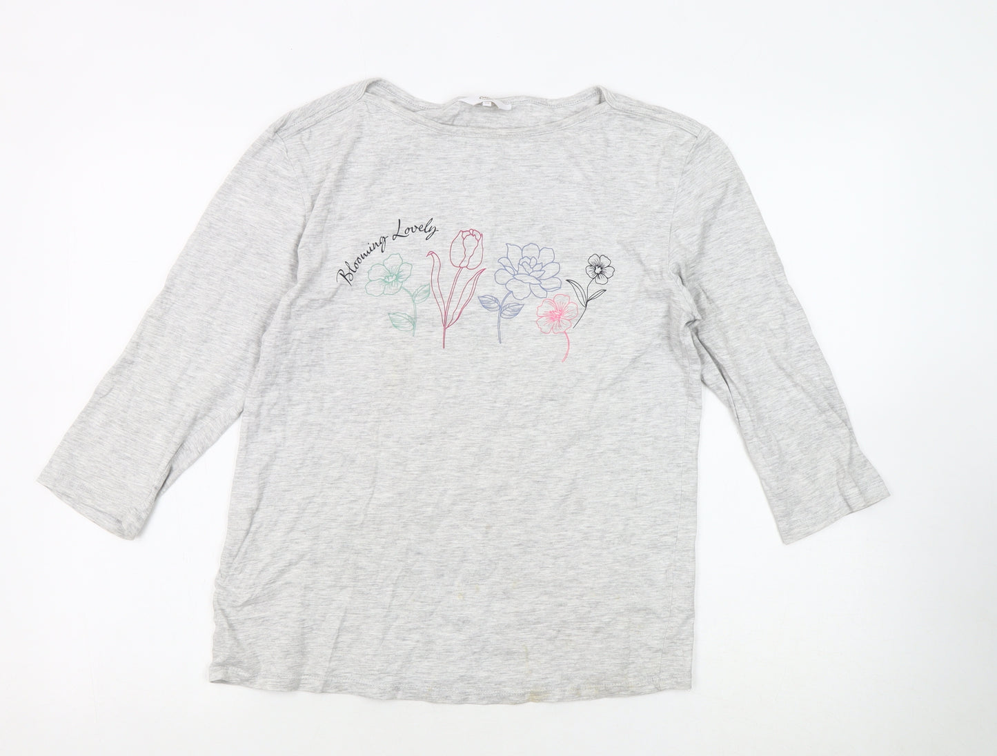 Cotton Traders Women’s Grey Floral T-Shirt Size 10