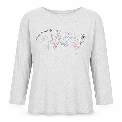 Cotton Traders Women’s Grey Floral T-Shirt Size 10