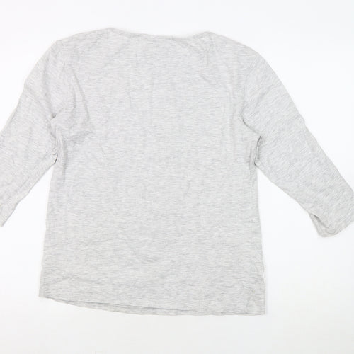 Cotton Traders Women’s Grey Floral T-Shirt Size 10
