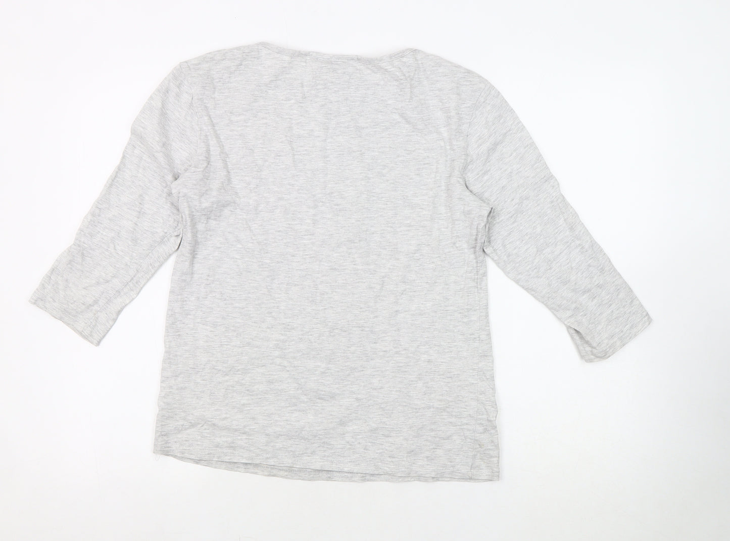 Cotton Traders Women’s Grey Floral T-Shirt Size 10