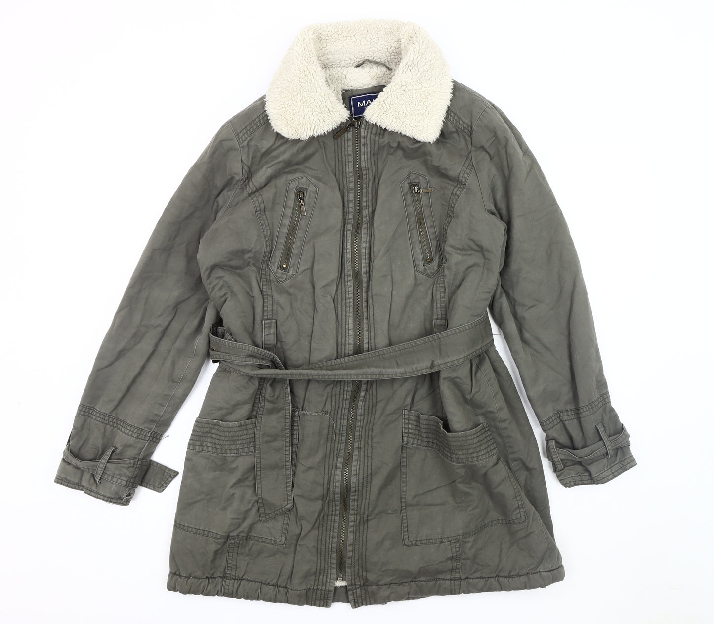Maine New England Women's Grey Parka Coat Size 14