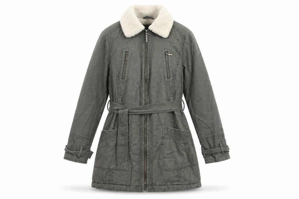 Maine New England Women's Grey Parka Coat Size 14
