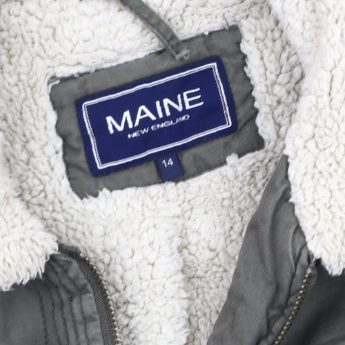 Maine New England Women's Grey Parka Coat Size 14