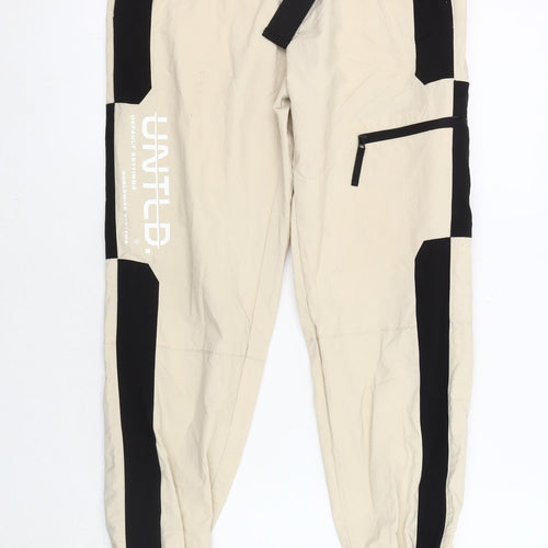 Topman Men Beige Cargo Trousers Size 28