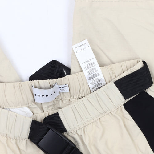Topman Men Beige Cargo Trousers Size 28