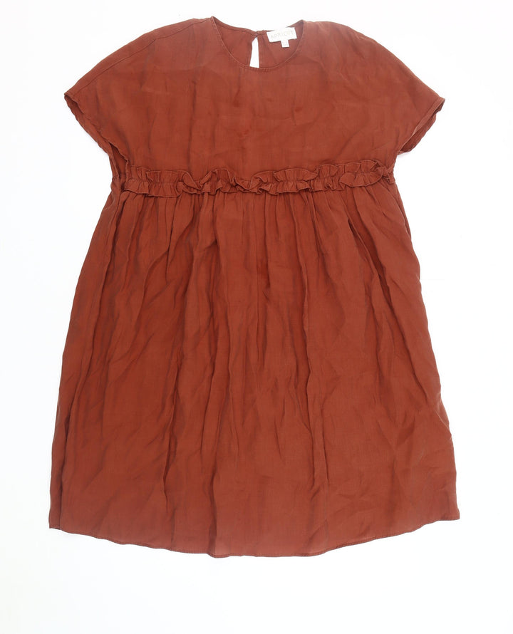 Apricot Women's Brown Knee Length Shift Dress