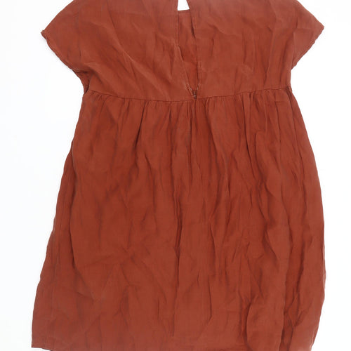 Apricot Women's Brown Knee Length Shift Dress