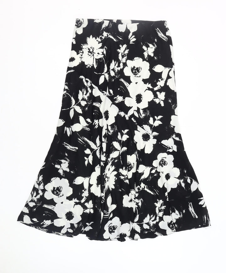 Emma Blake Women's Black Floral Flare Skirt Size 10