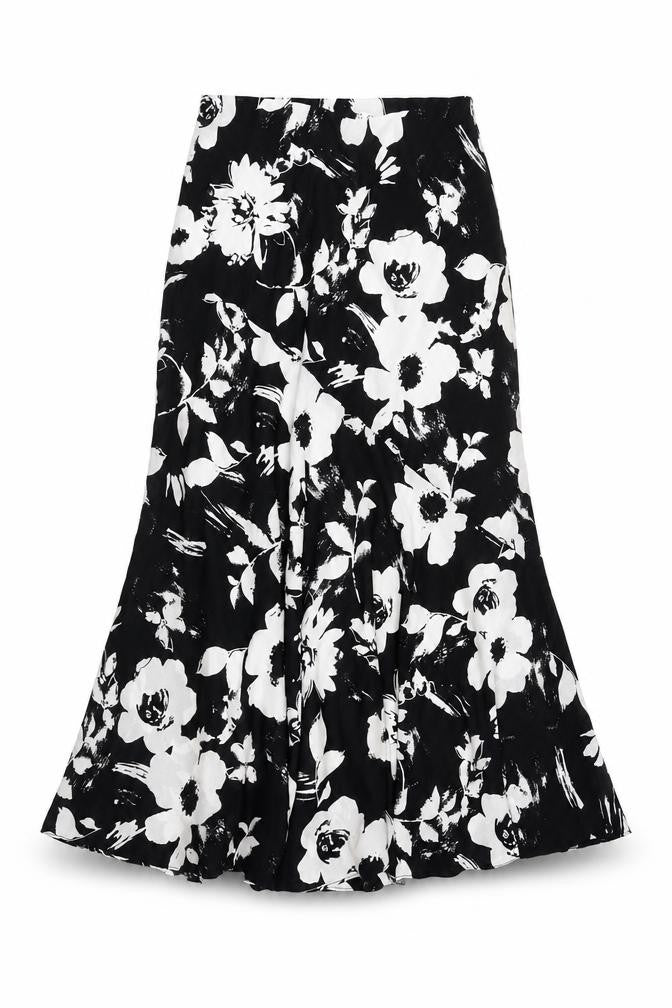 Emma Blake Women's Black Floral Flare Skirt Size 10