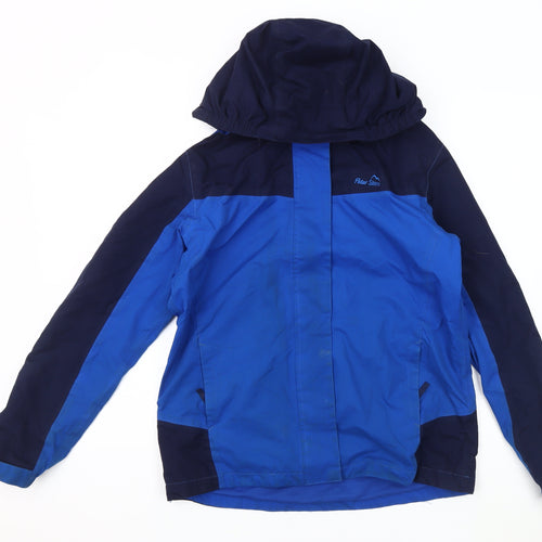 Peter Storm Boys Blue Colourblock Rain Coat 13 Years Hooded