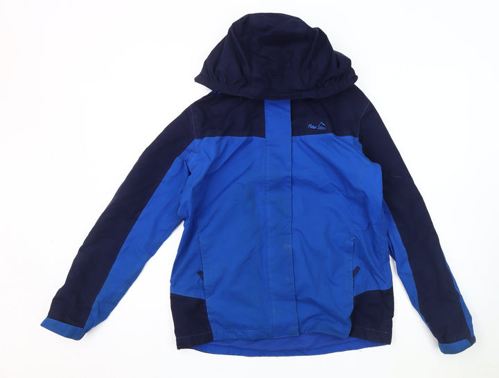 Peter Storm Boys Blue Colourblock Rain Coat 13 Years Hooded