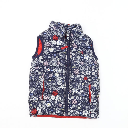 Joules Girls Floral Bodywarmer Padded Jacket Size Multicoloured