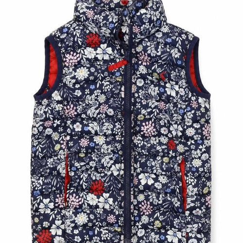 Joules Girls Floral Bodywarmer Padded Jacket Size Multicoloured