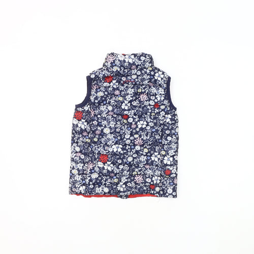 Joules Girls Floral Bodywarmer Padded Jacket Size Multicoloured