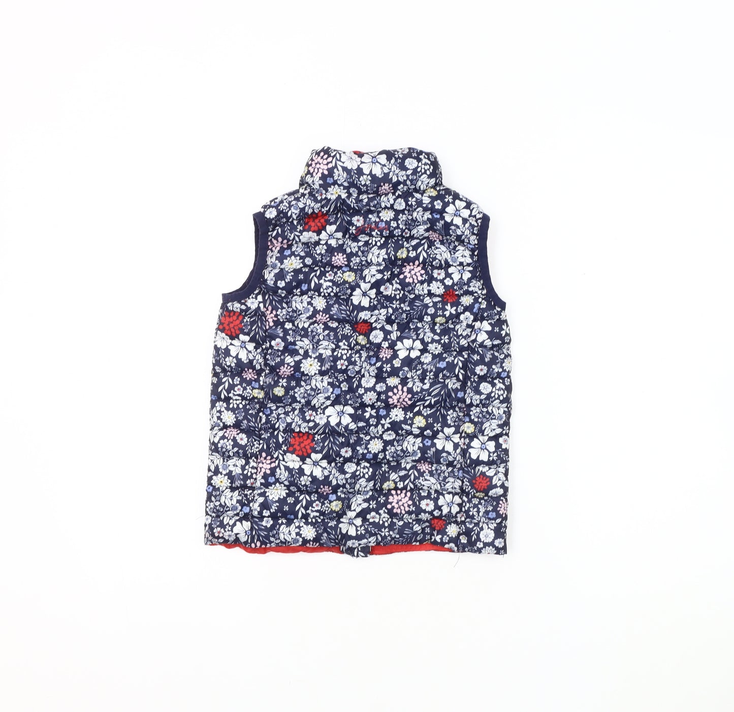 Joules Girls Floral Bodywarmer Padded Jacket Size Multicoloured