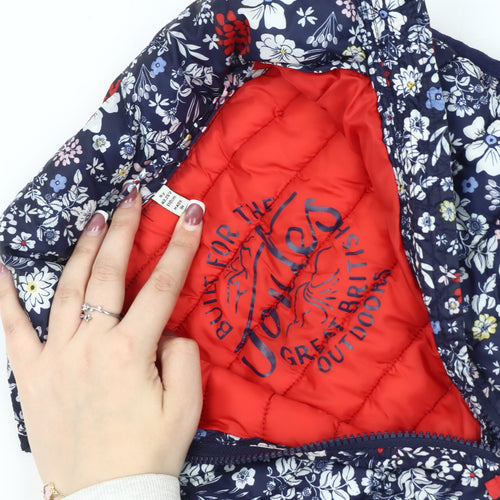 Joules Girls Floral Bodywarmer Padded Jacket Size Multicoloured