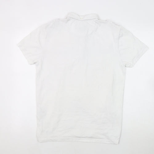 Firetrap Men's White Polo Shirt M Short Sleeve