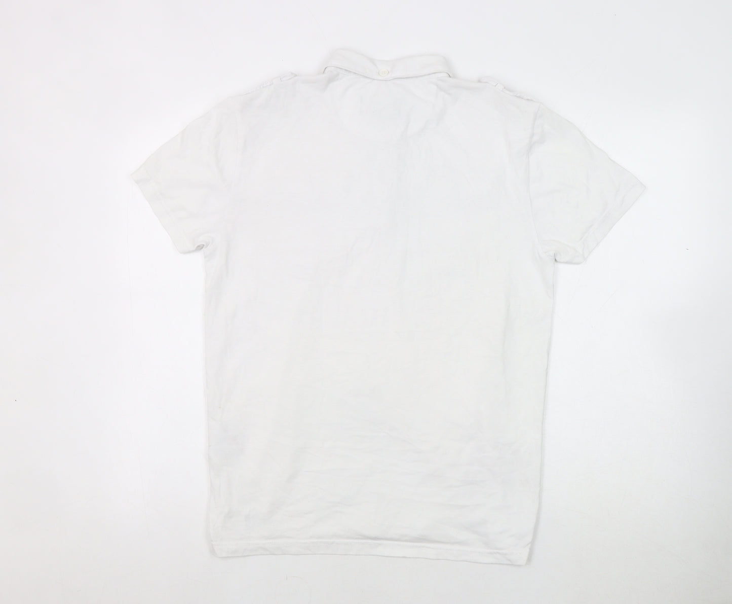 Firetrap Men's White Polo Shirt M Short Sleeve