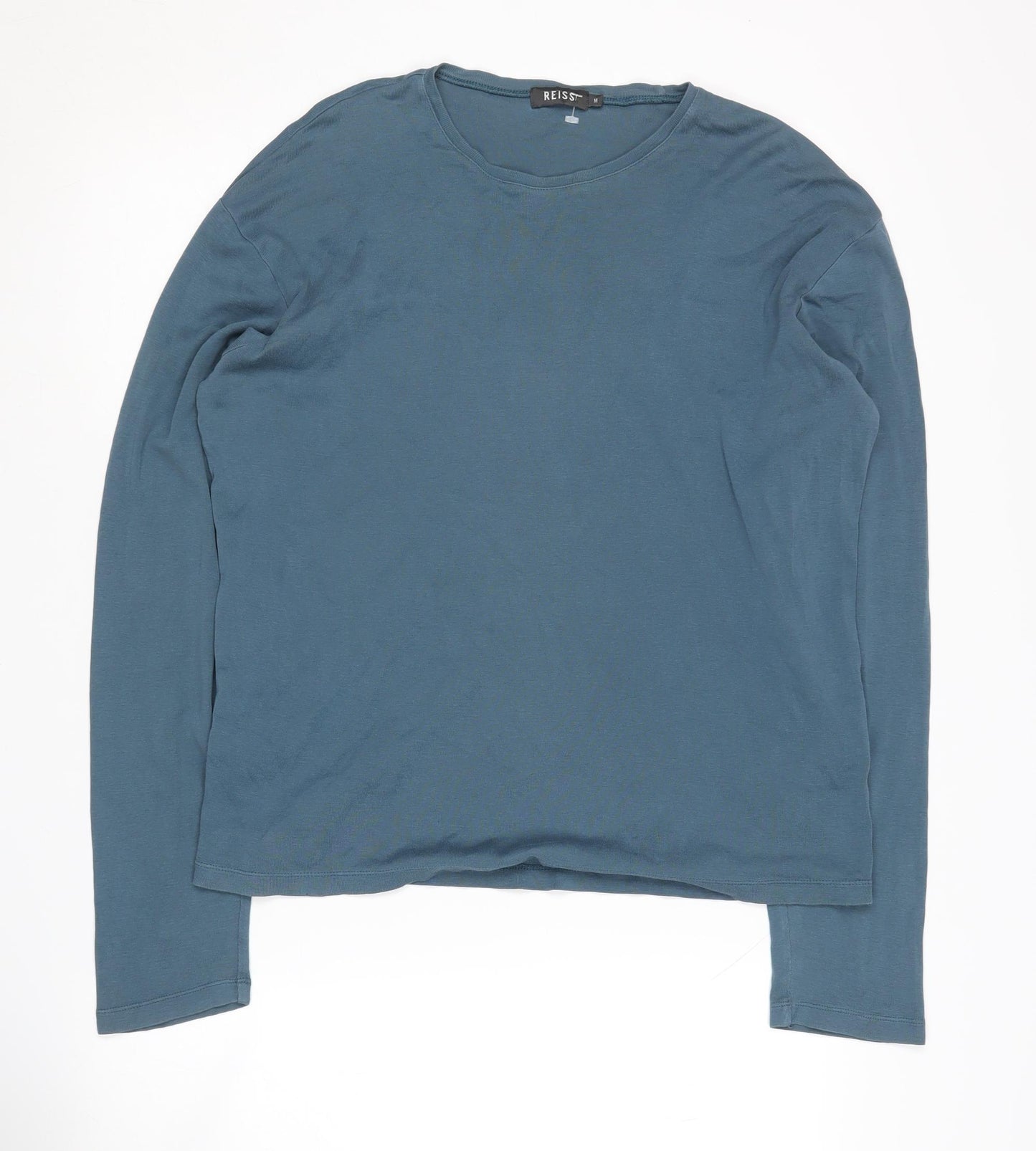Reiss Men's Blue Long Sleeve Cotton T-Shirt M