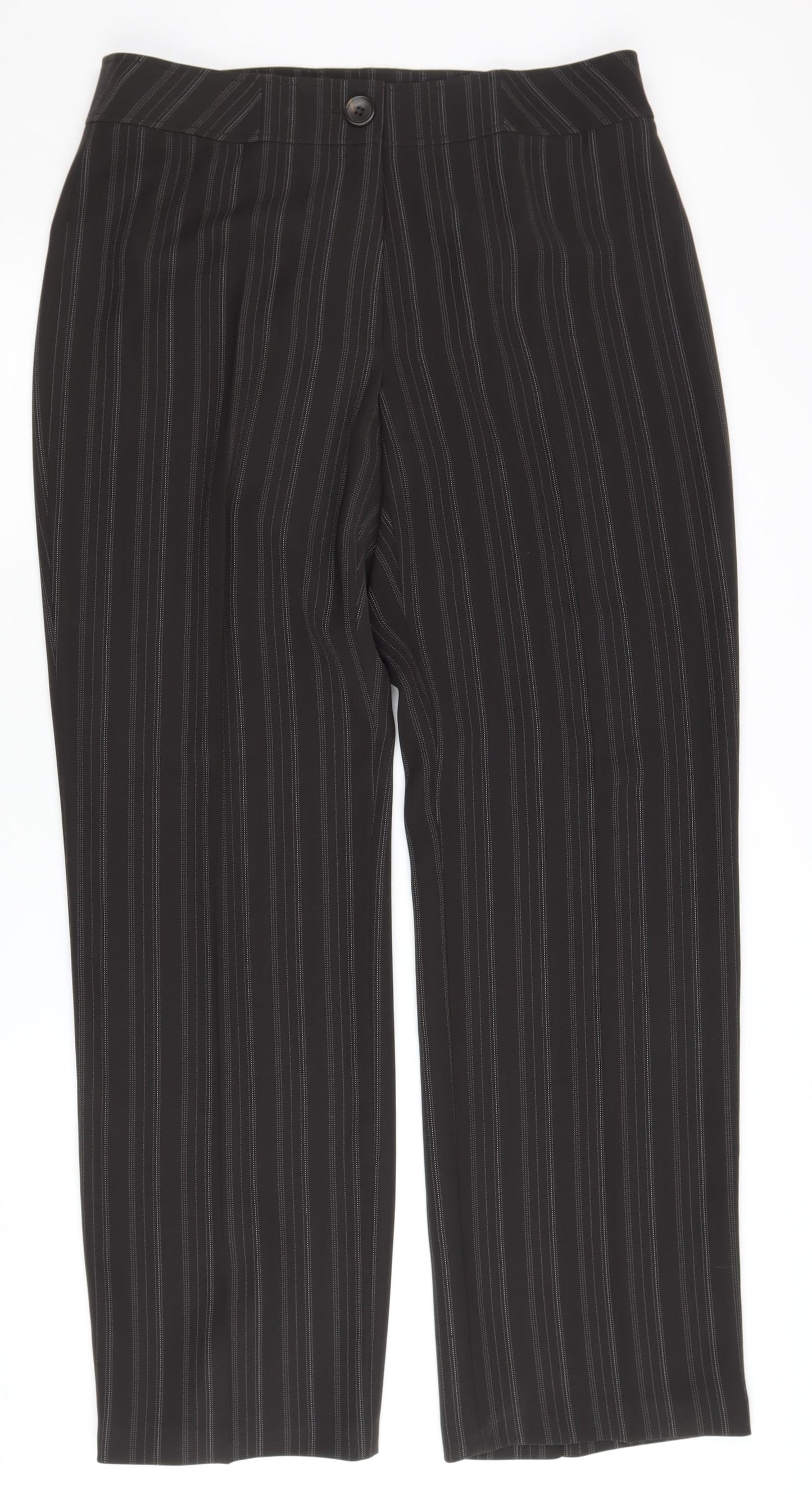 Gerry Weber Women's Black Striped Trousers Size 18