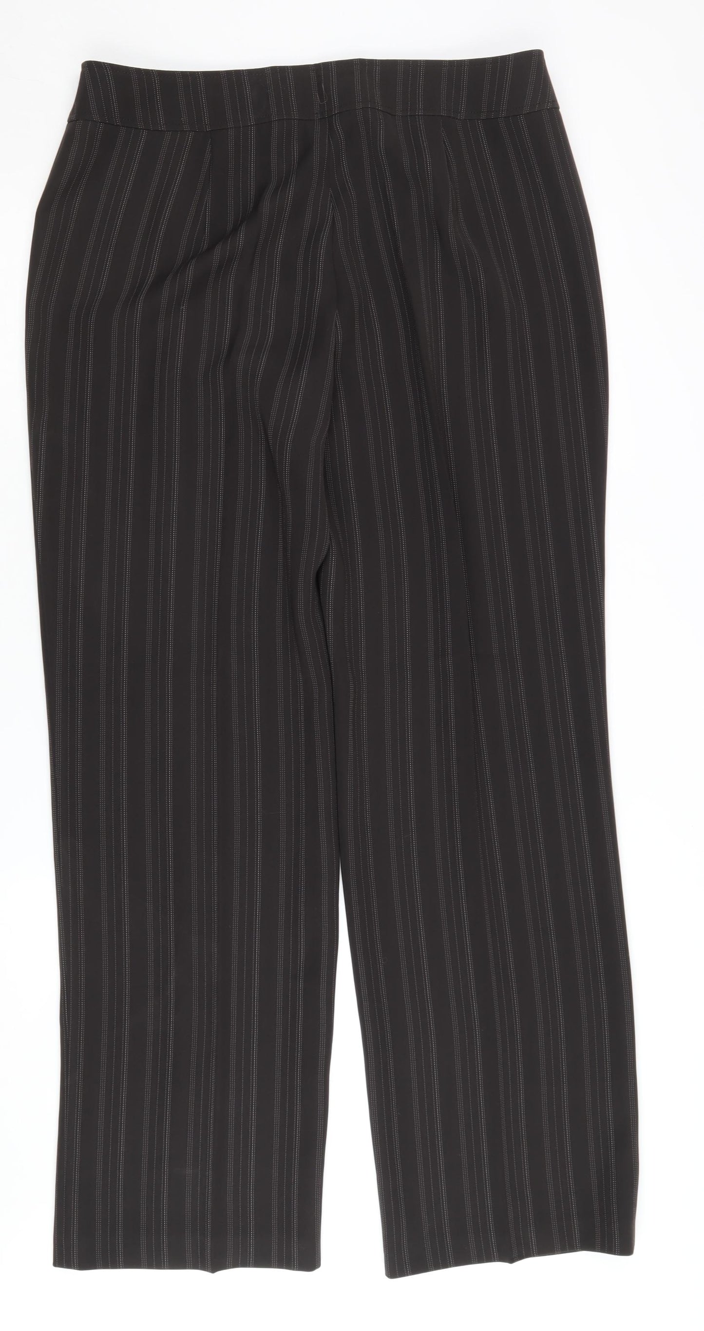 Gerry Weber Women's Black Striped Trousers Size 18