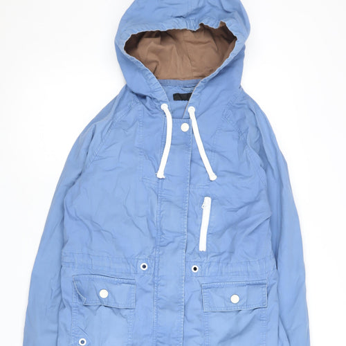 Next Women's Blue Hooded Jacket Size 12 Casual Mid-Length