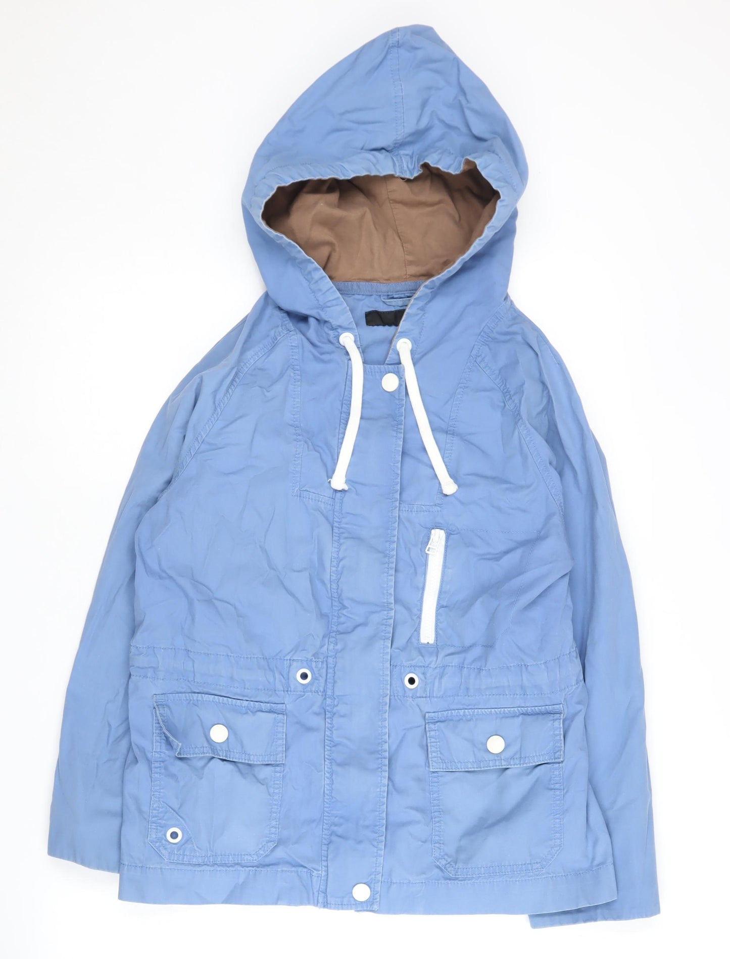 Next Women's Blue Hooded Jacket Size 12 Casual Mid-Length