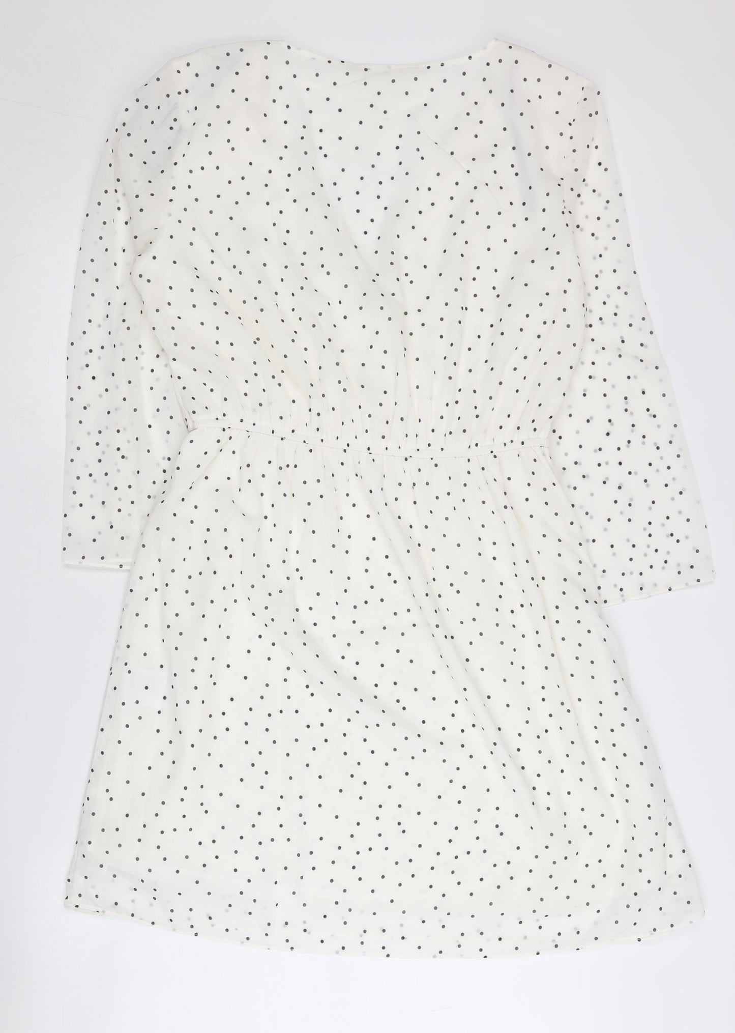 H&M Maternity White Polka Dot Wrap Dress M