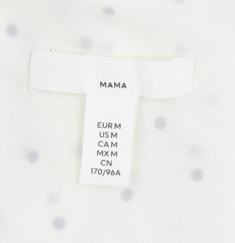 H&M Maternity White Polka Dot Wrap Dress M