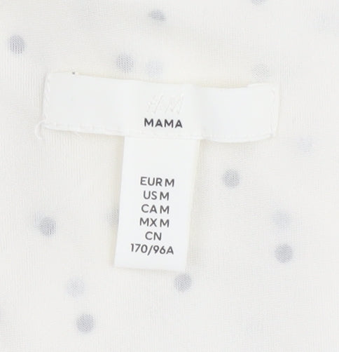 H&M Maternity White Polka Dot Wrap Dress M