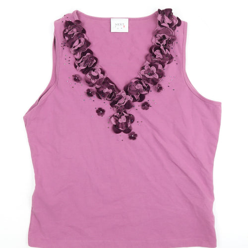 Next Women's Pink V-Neck Sleeveless Tank Top