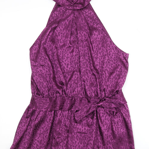 Principles Women's Purple Animal Print Halter Blouse