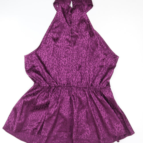 Principles Women's Purple Animal Print Halter Blouse