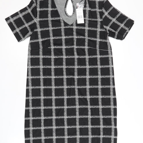 Select Women's Black Check Shift Dress, Size 8