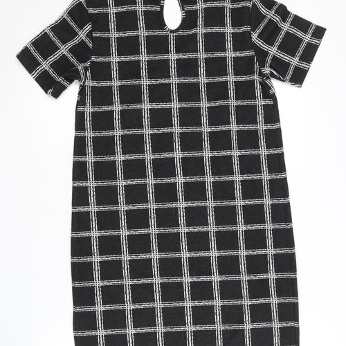 Select Women's Black Check Shift Dress, Size 8