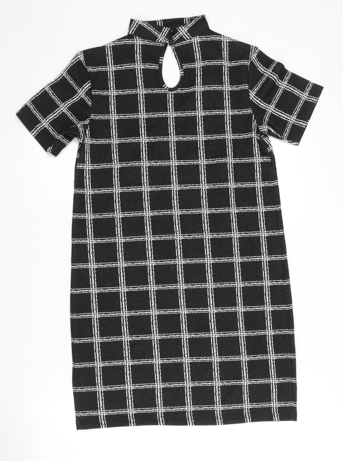 Select Women's Black Check Shift Dress, Size 8