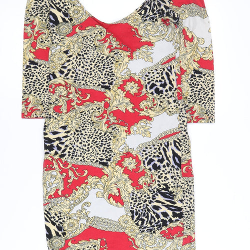 Motel Women's Multicoloured Scoop Neck Dress S