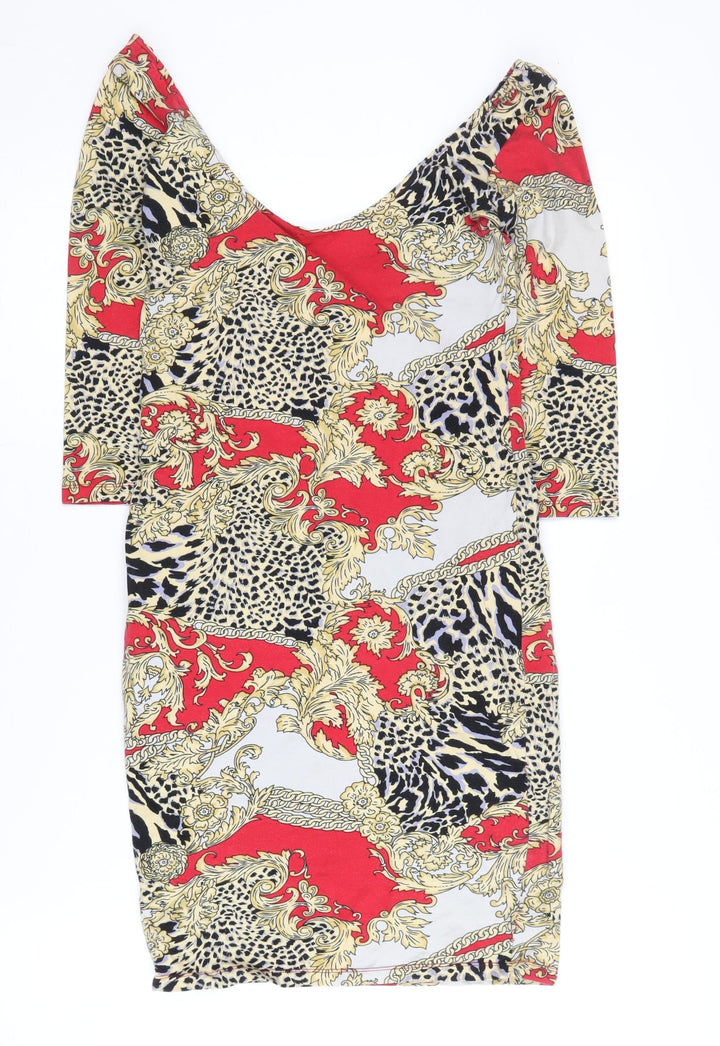 Motel Women's Multicoloured Scoop Neck Dress S