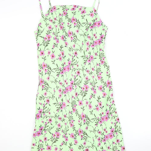 Zara Women's Multicoloured Floral Slip Dress, Size 8