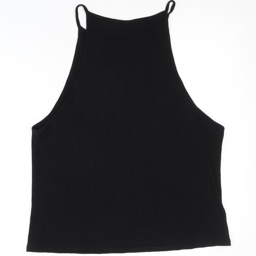 ASOS DESIGN Women's Black High Neck Tank Top