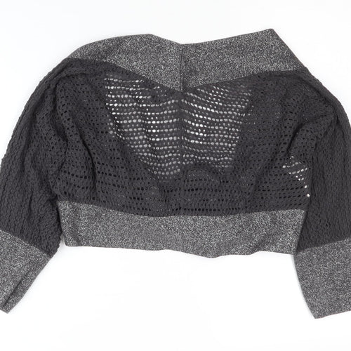 MNG Women's Black Open-Knit Shrug L