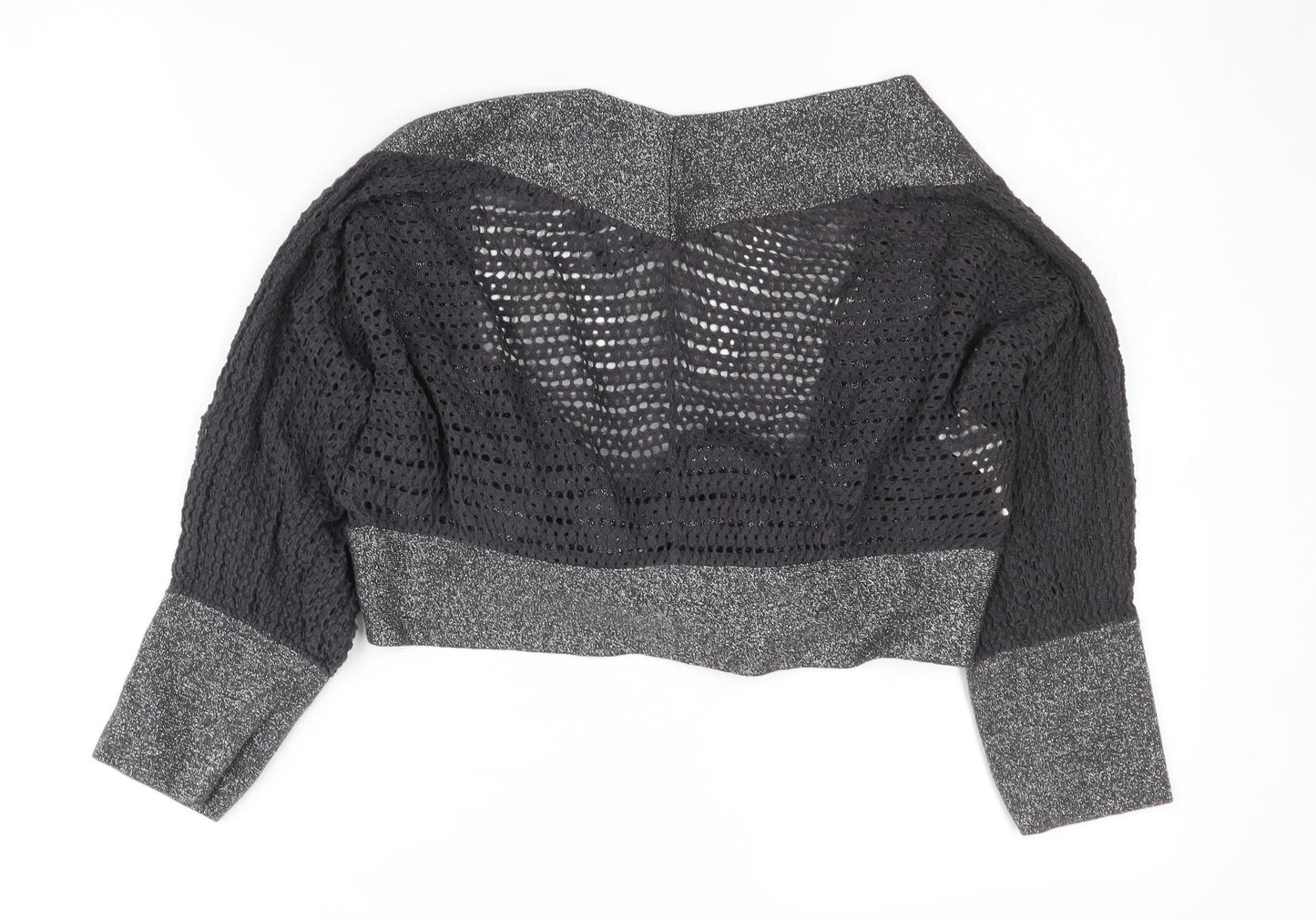 MNG Women's Black Open-Knit Shrug L