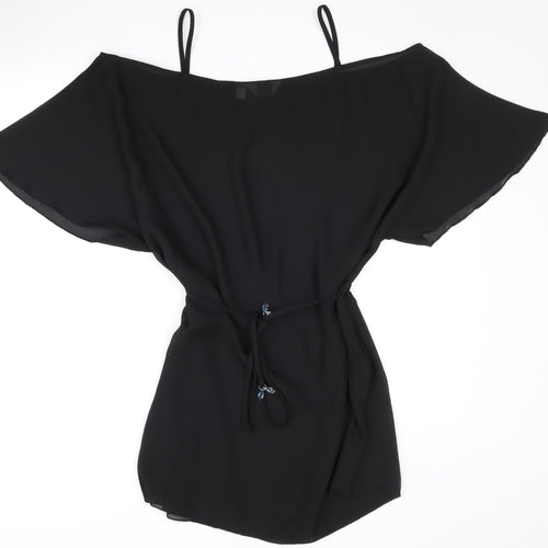 Next Women's Black Off-the-Shoulder Beaded Blouse UK 16
