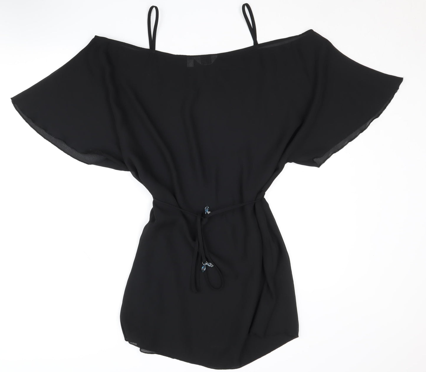 Next Women's Black Off-the-Shoulder Beaded Blouse UK 16