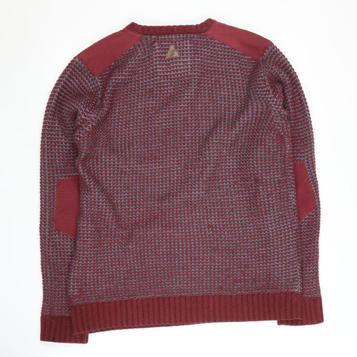 Soulstar Men's Red Acrylic Crew Neck Jumper M