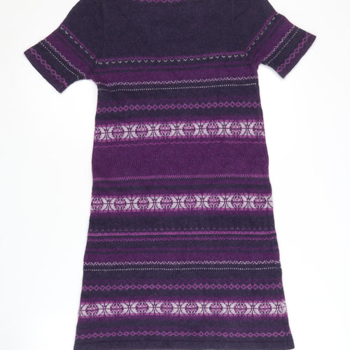 Marks and Spencer Purple Fair Isle Women's Dress Size 8