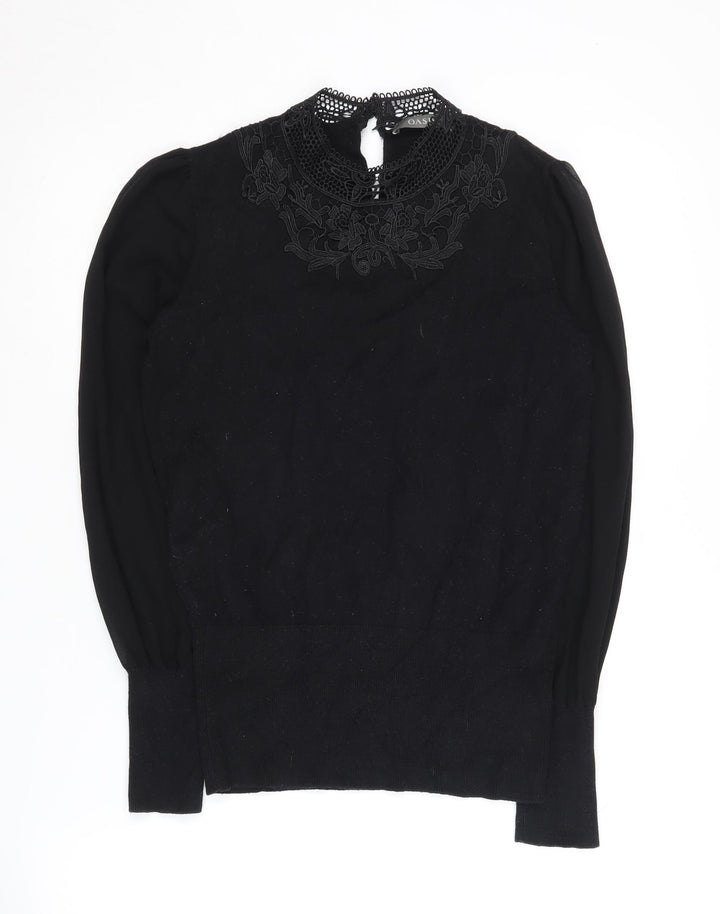 Oasis Women's Black High Neck Pullover Jumper - Size M