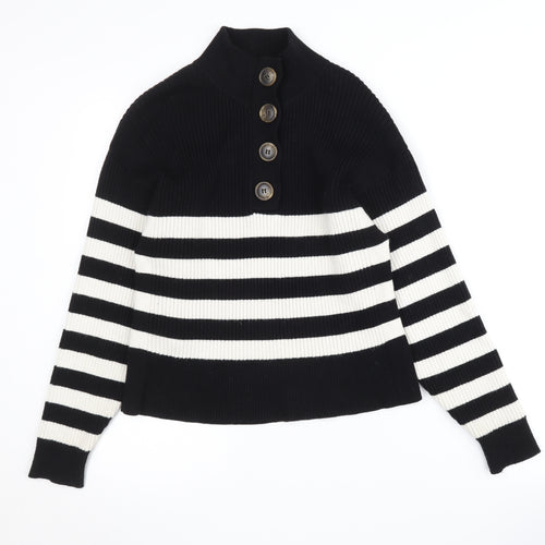 MNG Women's Black Striped Pullover Jumper S