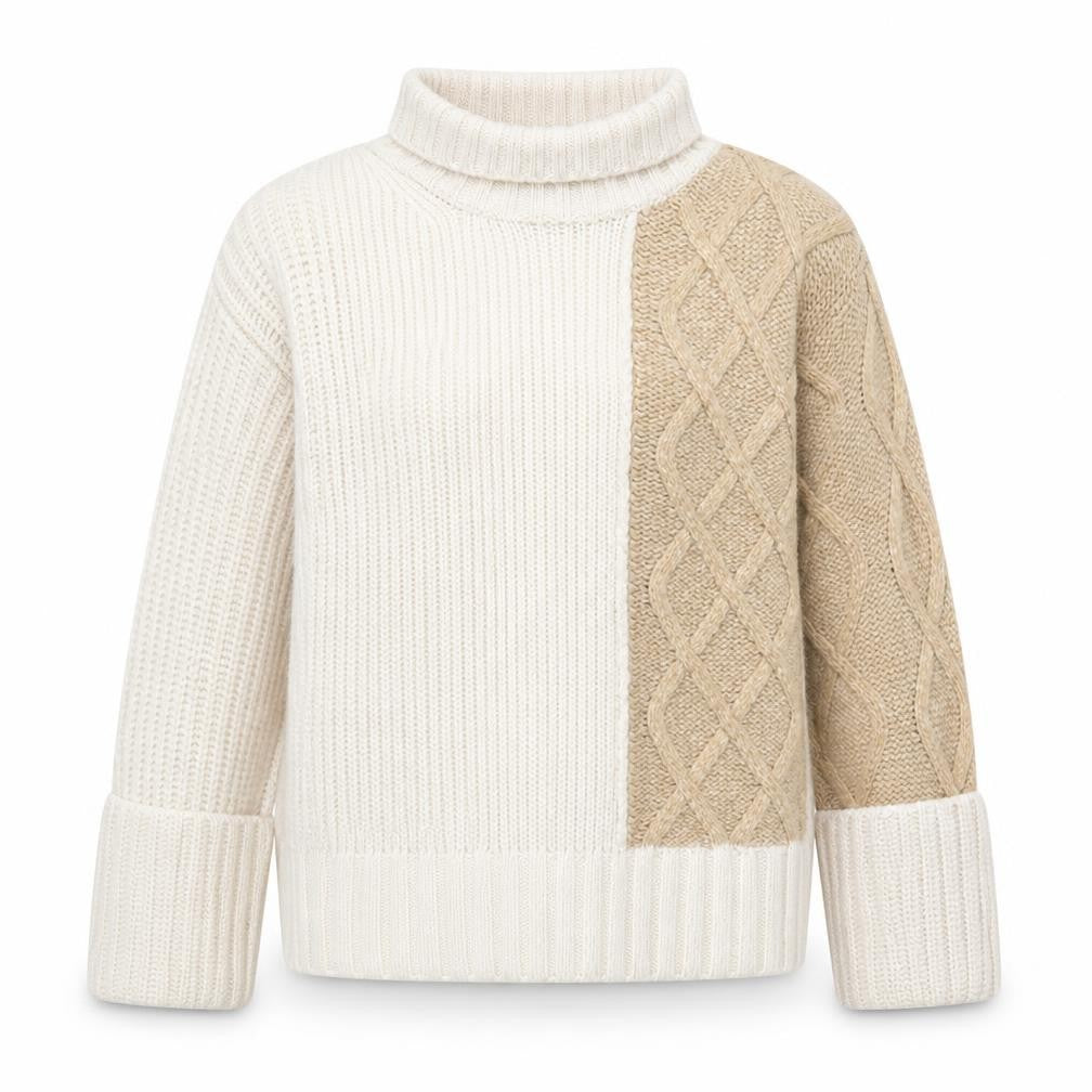 Front view of Marks & Spencer Women's Beige Roll Neck Jumper S